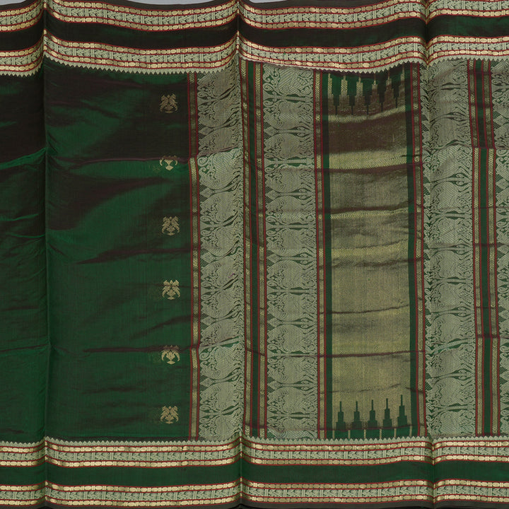 Hayagrivas Bottle Green Kanchi Silk Cotton Saree SSCBF38D3-5