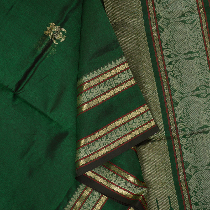 Hayagrivas Bottle Green Kanchi Silk Cotton Saree SSCBF38D3-5