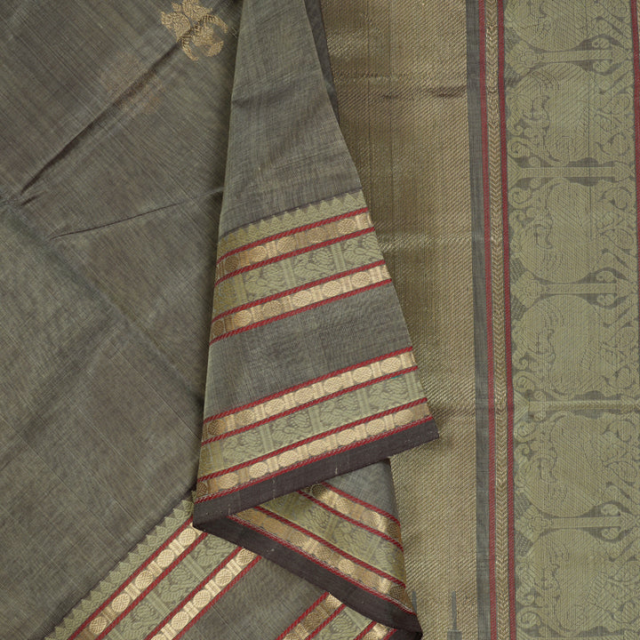 Hayagrivas Grey Kanchi Silk Cotton Saree SSCBF38D3-6