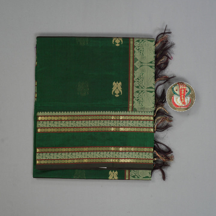 Hayagrivas Bottle Green Kanchi Silk Cotton Saree SSCBF38D3-8