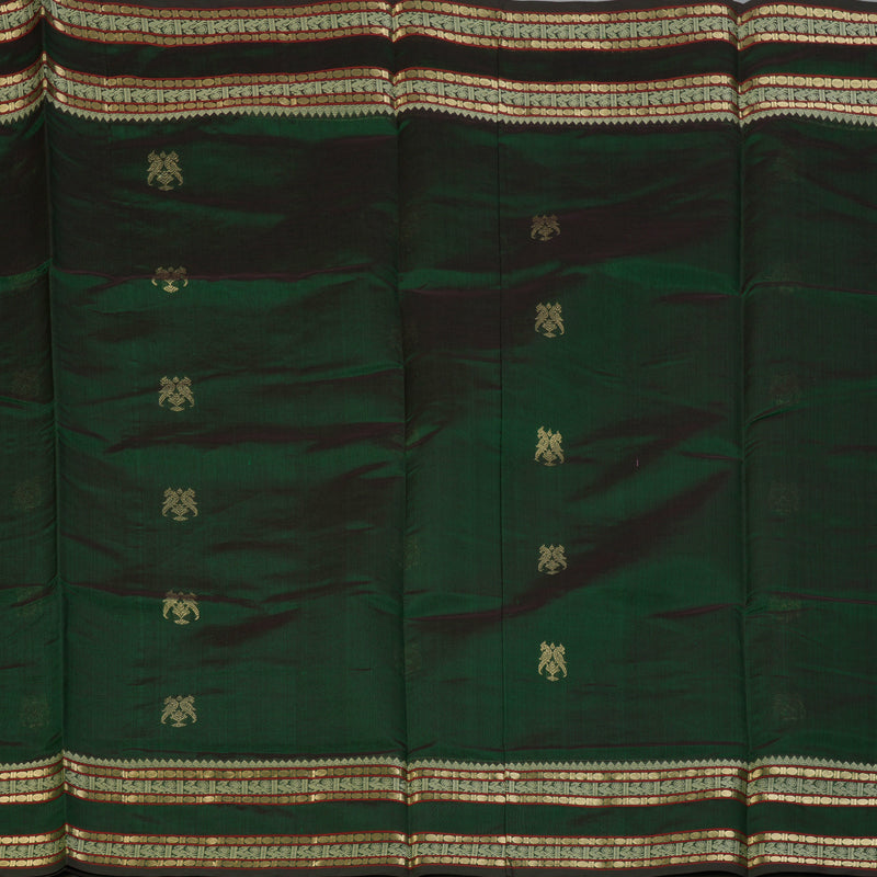 Hayagrivas Bottle Green Kanchi Silk Cotton Saree SSCBF38D3-8