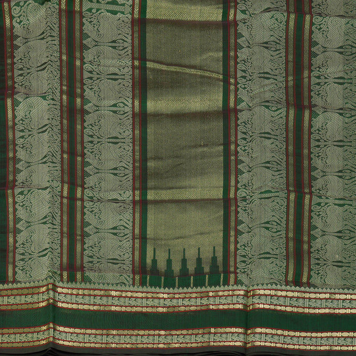 Hayagrivas Bottle Green Kanchi Silk Cotton Saree SSCBF38D3-8