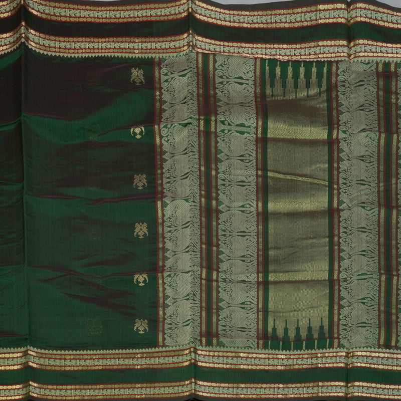 Hayagrivas Bottle Green Kanchi Silk Cotton Saree SSCBF38D3-8