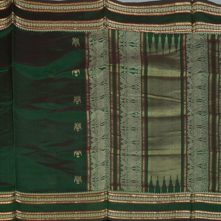 Hayagrivas Bottle Green Kanchi Silk Cotton Saree SSCBF38D3-8