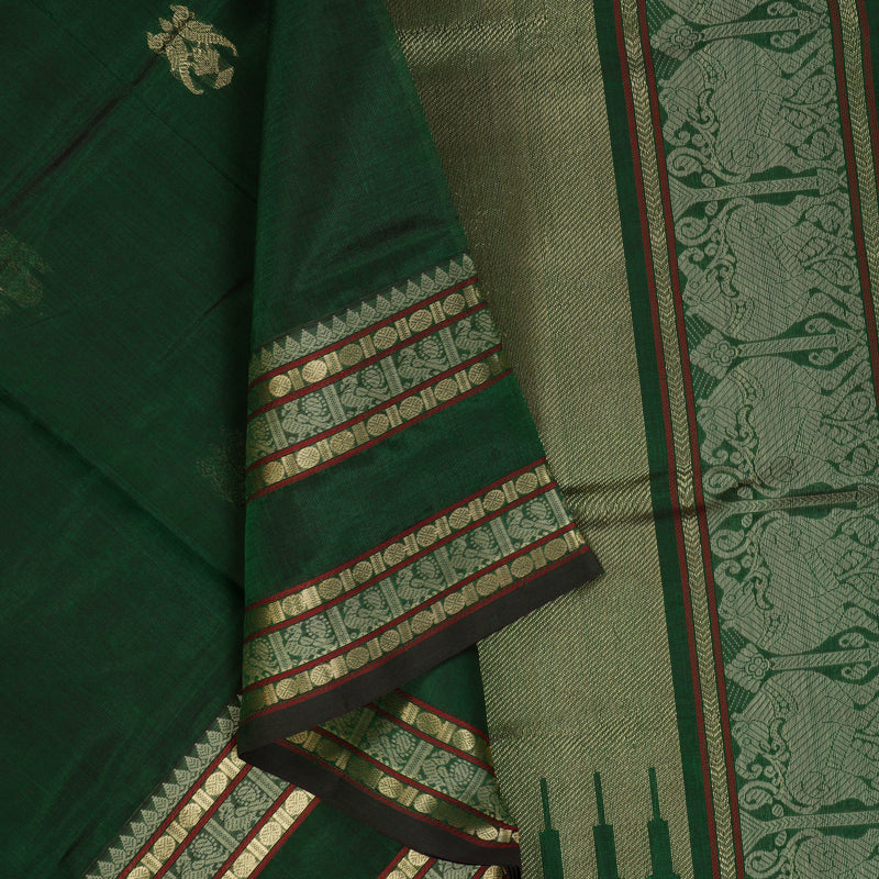 Hayagrivas Bottle Green Kanchi Silk Cotton Saree SSCBF38D3-8