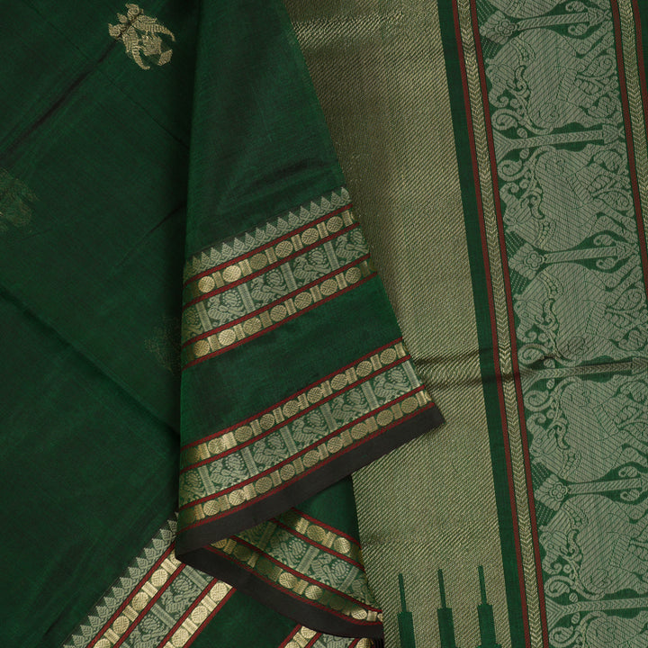 Hayagrivas Bottle Green Kanchi Silk Cotton Saree SSCBF38D3-8