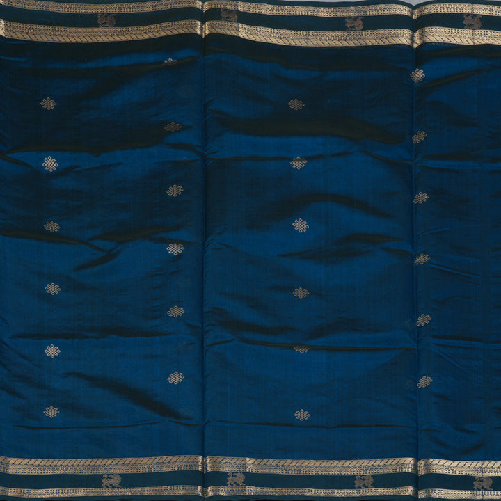 Hayagrivas Peacock Blue Kanchi Silk Cotton Saree SSCBF38D4-4