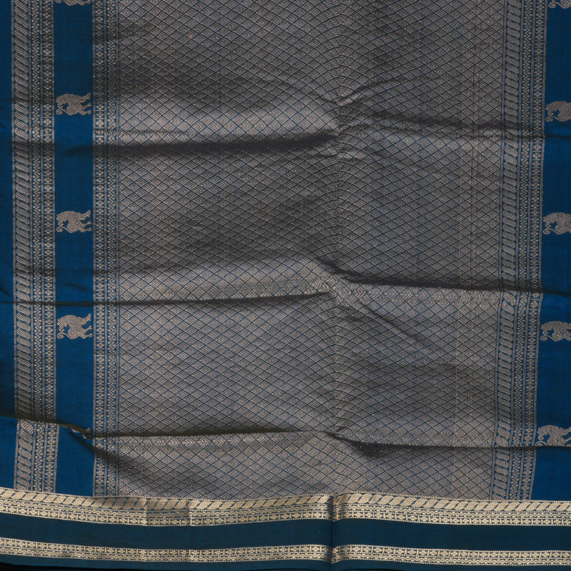 Hayagrivas Peacock Blue Kanchi Silk Cotton Saree SSCBF38D4-4