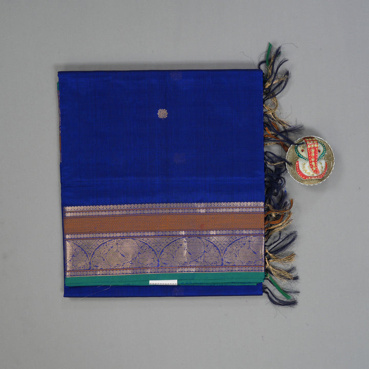 Hayagrivas MS Blue Kanchi Silk Cotton Saree SSCBF38D5-2