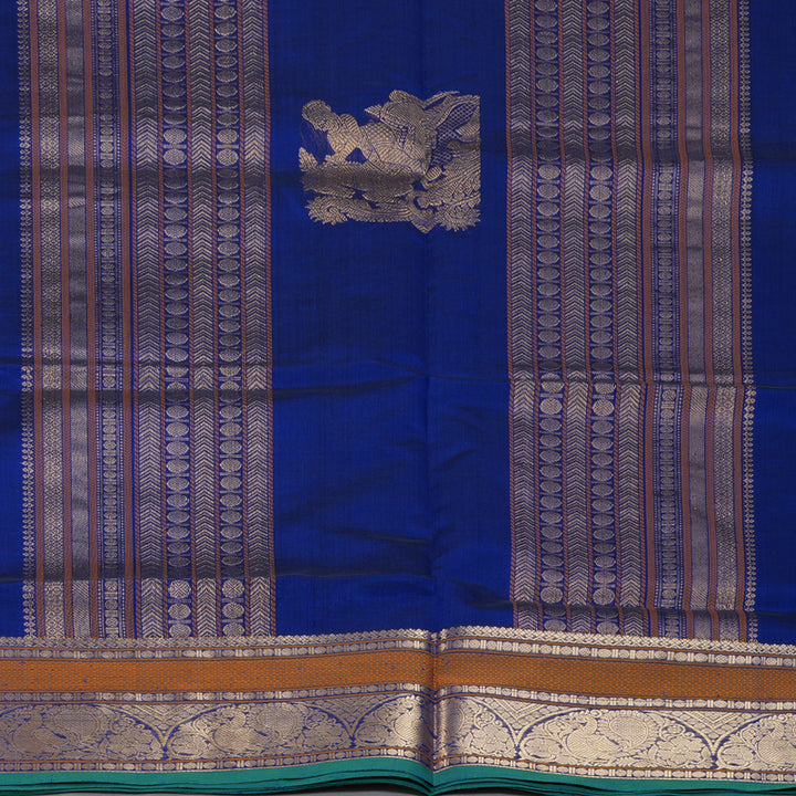 Hayagrivas MS Blue Kanchi Silk Cotton Saree SSCBF38D5-2