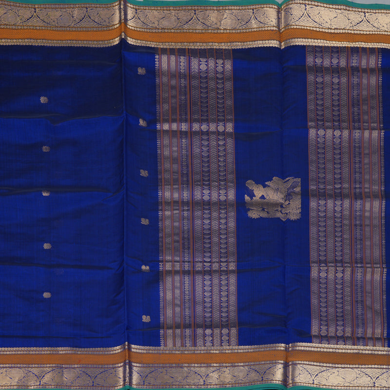 Hayagrivas MS Blue Kanchi Silk Cotton Saree SSCBF38D5-2