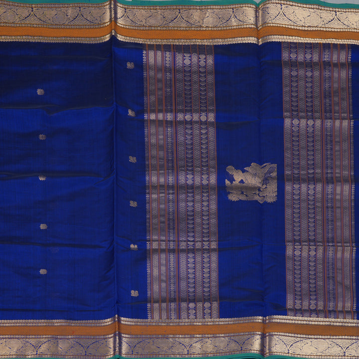 Hayagrivas MS Blue Kanchi Silk Cotton Saree SSCBF38D5-2