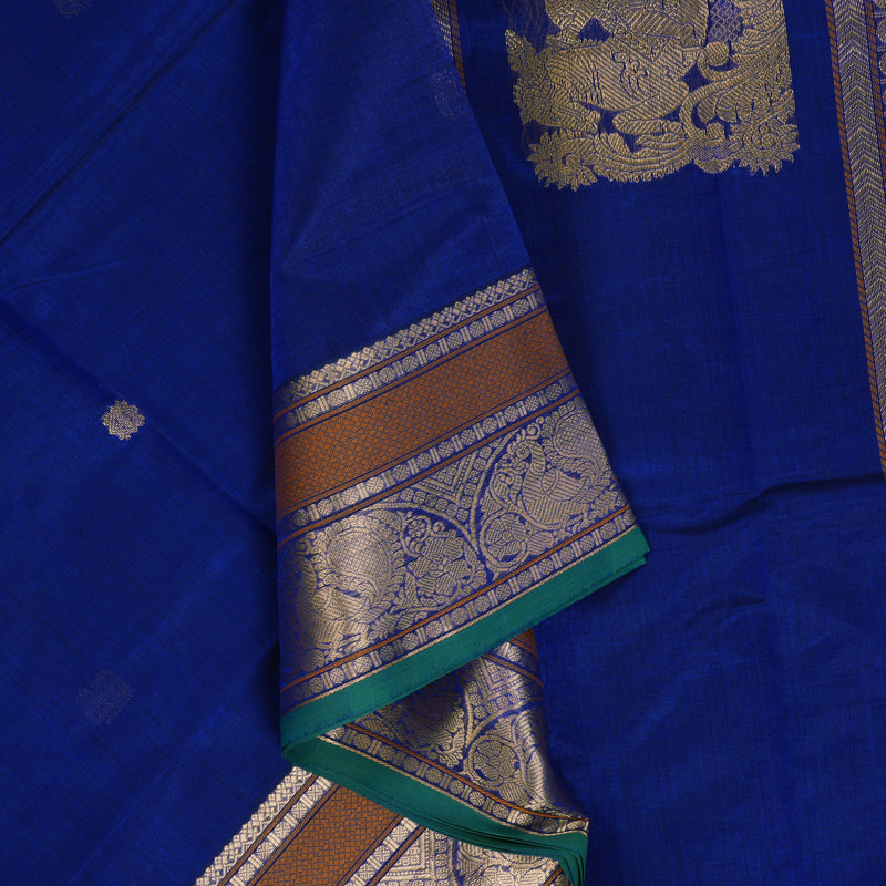 Hayagrivas MS Blue Kanchi Silk Cotton Saree SSCBF38D5-2