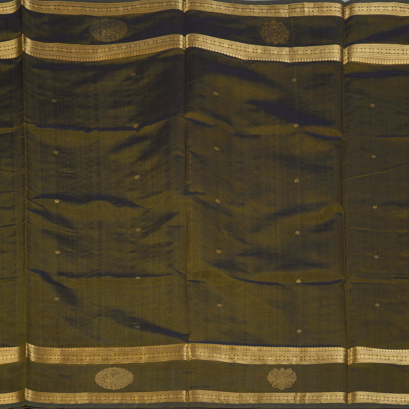 Hayagrivas Olive Green Kanchi Silk Cotton Saree SSCBF38D6-12