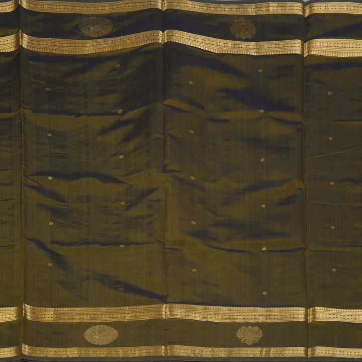 Hayagrivas Olive Green Kanchi Silk Cotton Saree SSCBF38D6-12