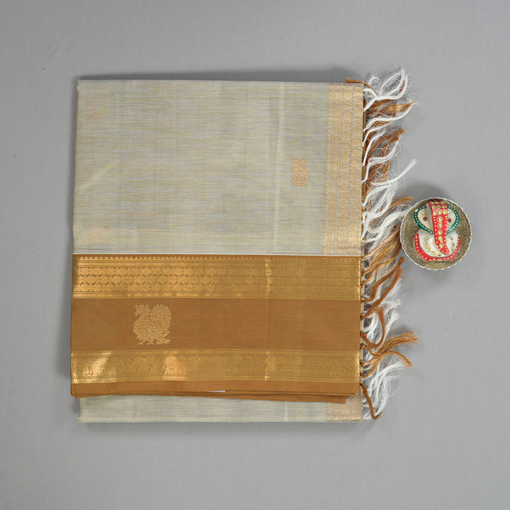 Hayagrivas Light Grey Kanchi Silk Cotton Saree SSCBF38D6-13