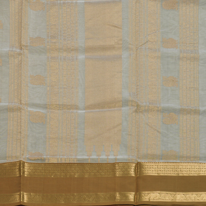 Hayagrivas Light Grey Kanchi Silk Cotton Saree SSCBF38D6-13