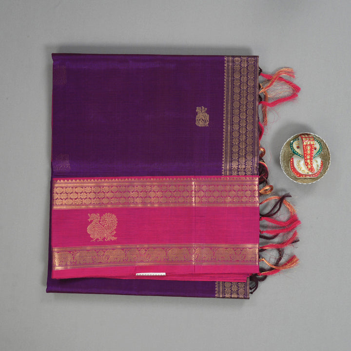 Hayagrivas Purple Kanchi Silk Cotton Saree SSCBF38D6-2