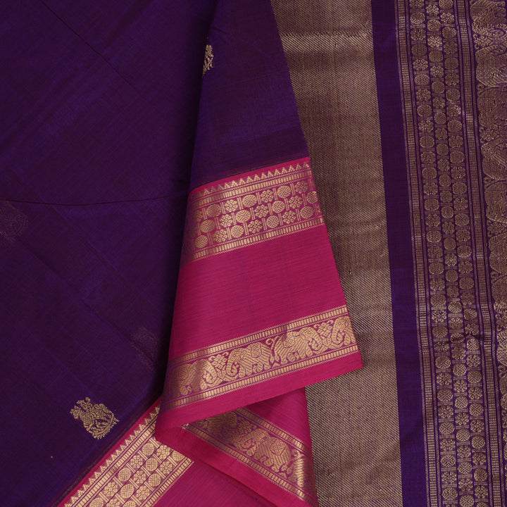 Hayagrivas Purple Kanchi Silk Cotton Saree SSCBF38D6-2