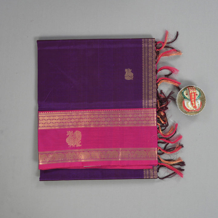 Hayagrivas Purple Kanchi Silk Cotton Saree SSCBF38D6-3