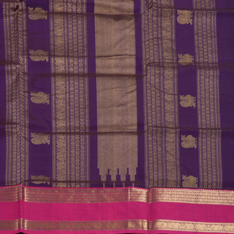 Hayagrivas Purple Kanchi Silk Cotton Saree SSCBF38D6-3