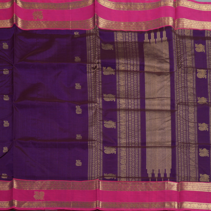 Hayagrivas Purple Kanchi Silk Cotton Saree SSCBF38D6-3