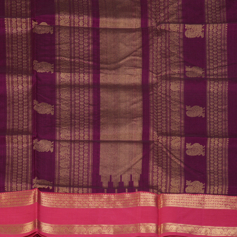 Hayagrivas Purple Kanchi Silk Cotton Saree SSCBF38D6-4