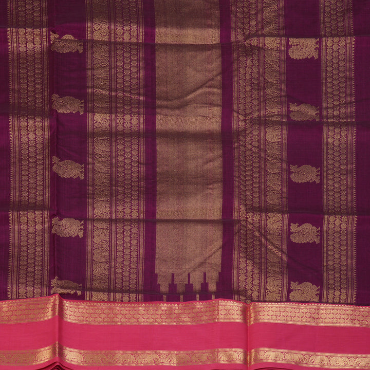 Hayagrivas Purple Kanchi Silk Cotton Saree SSCBF38D6-4