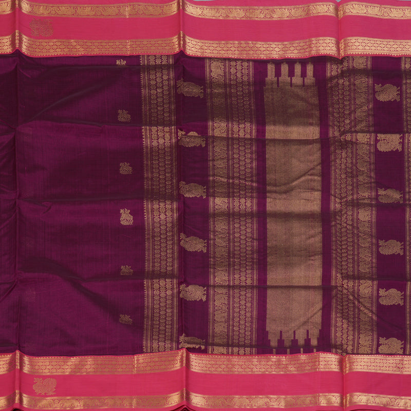Hayagrivas Purple Kanchi Silk Cotton Saree SSCBF38D6-4