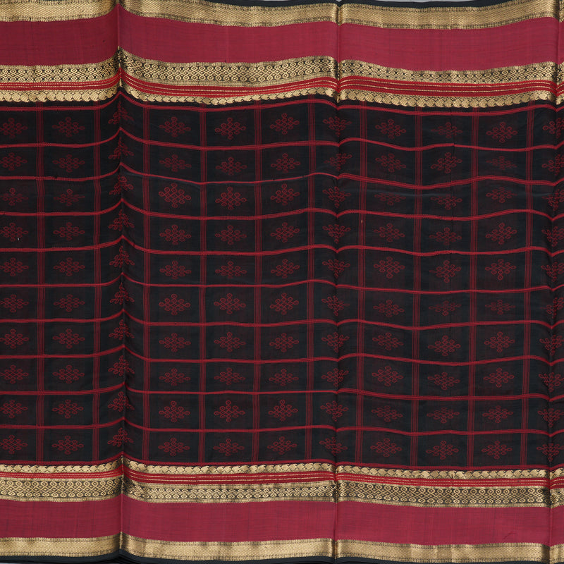 Hayagrivas Black Kanchi Silk Cotton Saree SSCBF38D7-1