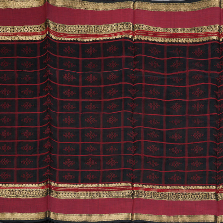 Hayagrivas Black Kanchi Silk Cotton Saree SSCBF38D7-1