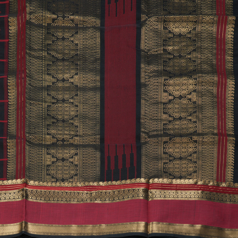 Hayagrivas Black Kanchi Silk Cotton Saree SSCBF38D7-1