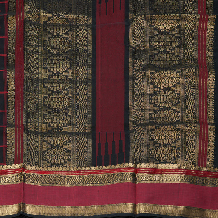 Hayagrivas Black Kanchi Silk Cotton Saree SSCBF38D7-1