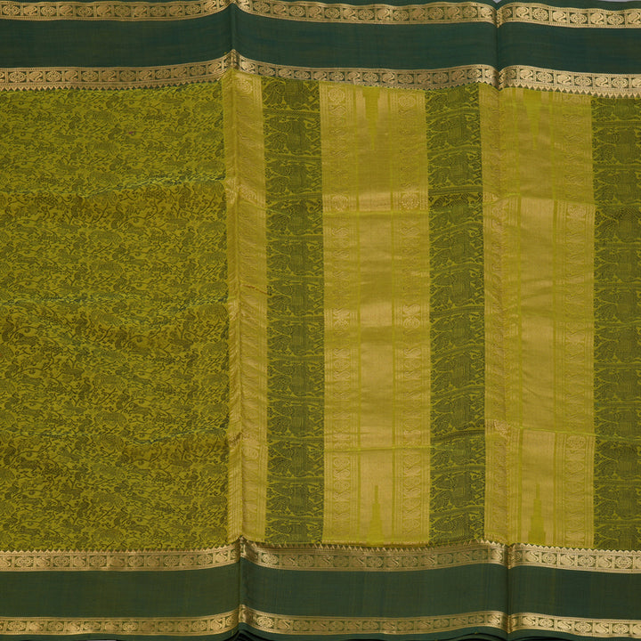 Hayagrivas Parrot Green Kanchi Silk Cotton Saree SSCBF38D7-2