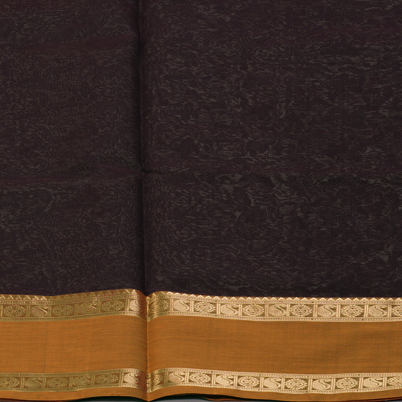 Hayagrivas Dark Brown Kanchi Silk Cotton Saree SSCBF38D7-4