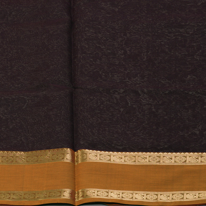 Hayagrivas Dark Brown Kanchi Silk Cotton Saree SSCBF38D7-4