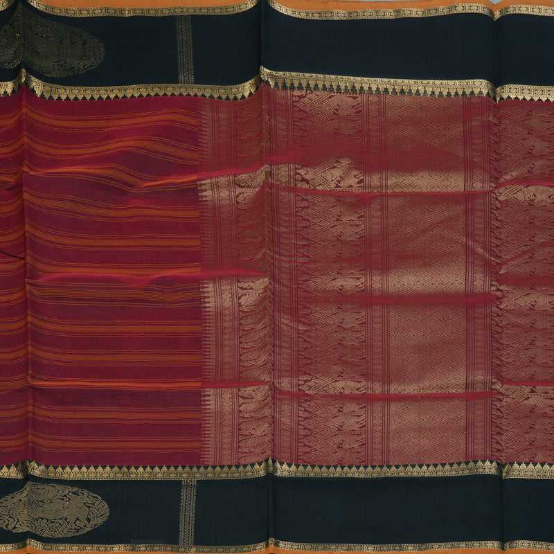 Hayagrivas Maroon Kanchi Silk Cotton Saree SSCBF38D8-1