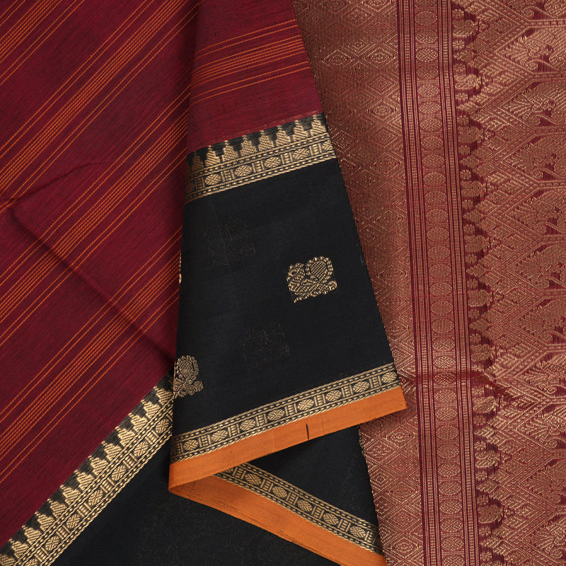 Hayagrivas Maroon Kanchi Silk Cotton Saree SSCBF38D8-1
