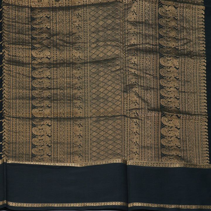 Hayagrivas Black Kanchi Silk Cotton Saree SSCBF44D3-3