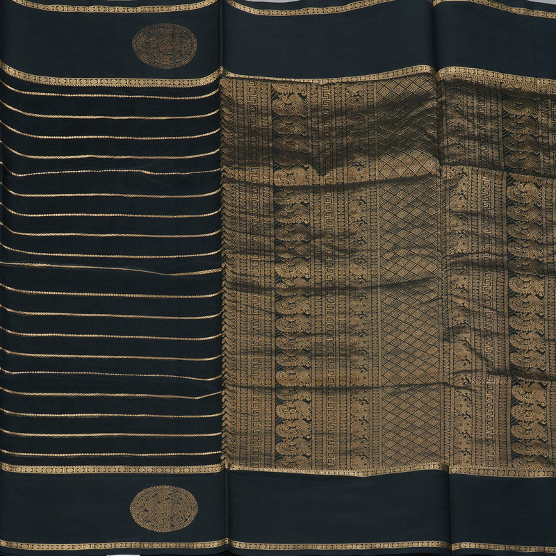 Hayagrivas Black Kanchi Silk Cotton Saree SSCBF44D3-3