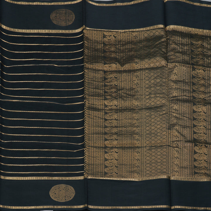 Hayagrivas Black Kanchi Silk Cotton Saree SSCBF44D3-3