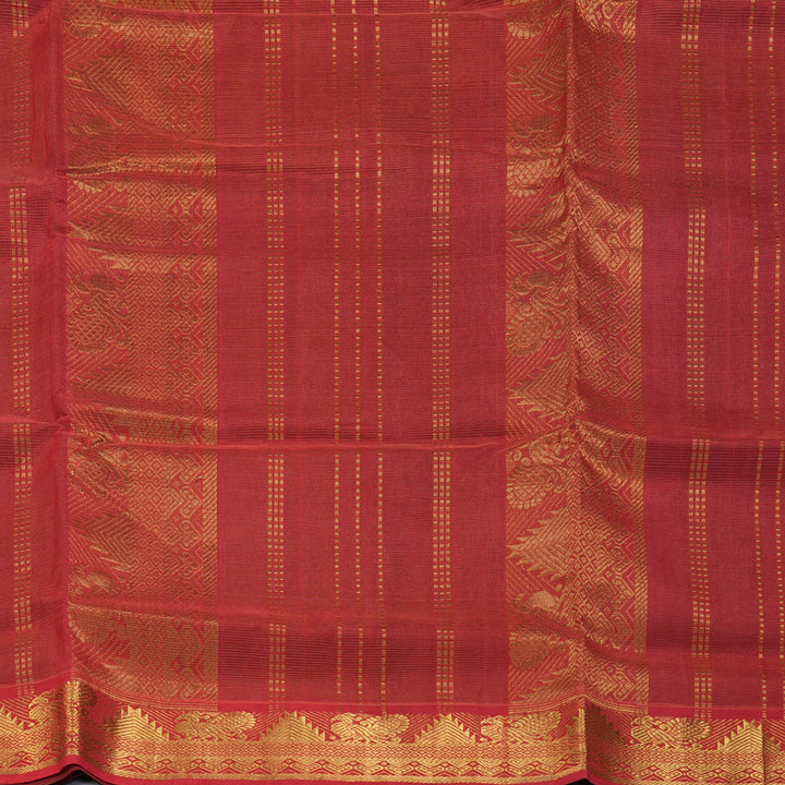 Hayagrivas Bottle Green Ten Yards Pure Silk Cotton Saree SSCBF52E5-1