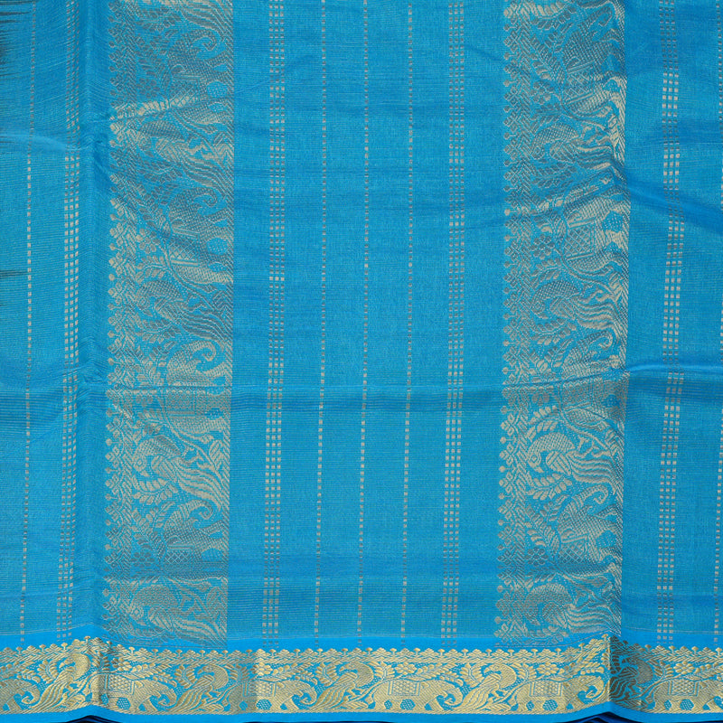 Hayagrivas Royal Blue Ten Yards Pure Silk Cotton Saree SSCBF52E5-2