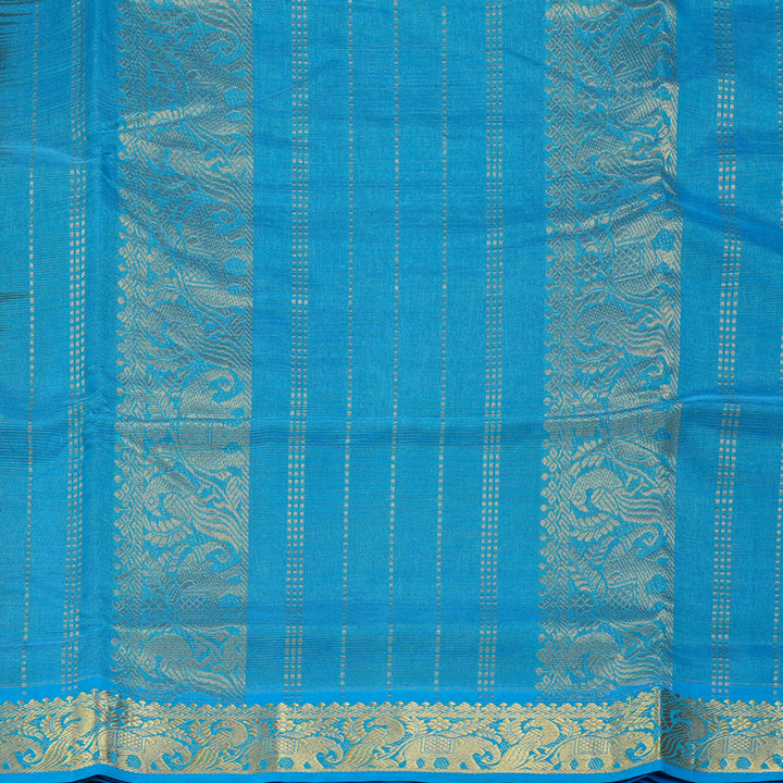 Hayagrivas Royal Blue Ten Yards Pure Silk Cotton Saree SSCBF52E5-2