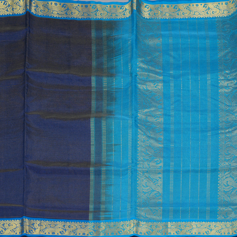 Hayagrivas Royal Blue Ten Yards Pure Silk Cotton Saree SSCBF52E5-2