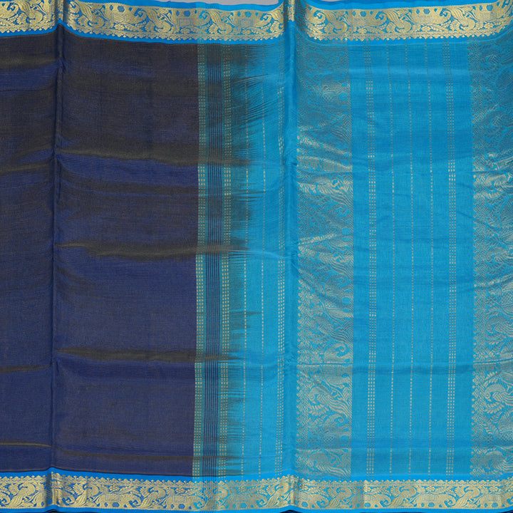 Hayagrivas Royal Blue Ten Yards Pure Silk Cotton Saree SSCBF52E5-2