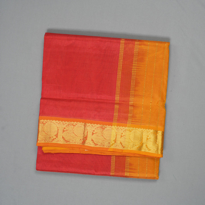 Hayagrivas Red Ten Yards Pure Silk Cotton Saree SSCBF52E5-4