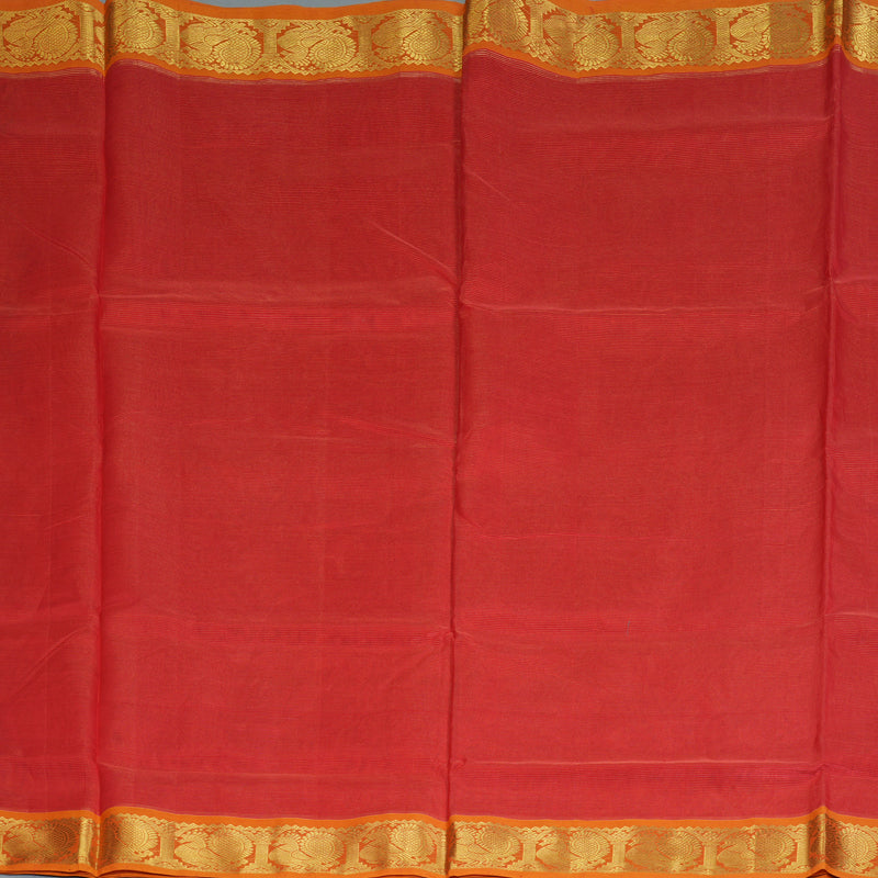 Hayagrivas Red Ten Yards Pure Silk Cotton Saree SSCBF52E5-4