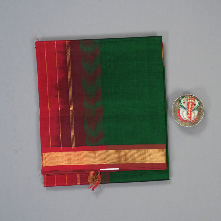 Hayagrivas Bottle Green Pure Silk Cotton Saree SSCBF53E1-12