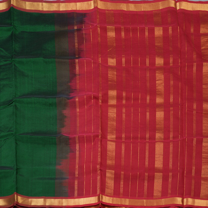 Hayagrivas Bottle Green Pure Silk Cotton Saree SSCBF53E1-12